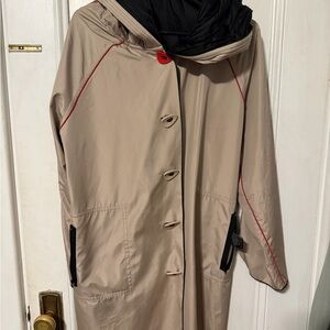 Stylish Tan Hooded Trench Coat